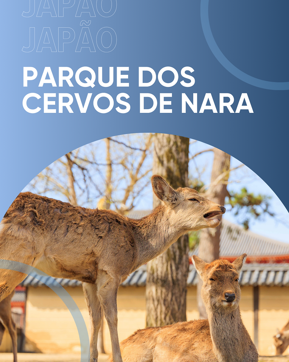 Cervos dóceis no Parque de Nara, cercados por templos históricos e vegetação exuberante.