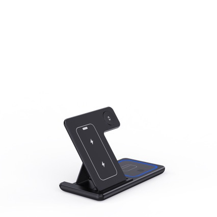 Thumbnail: 3 In 1 LED Fast Wireless Charger Stand Foldable Charging Station