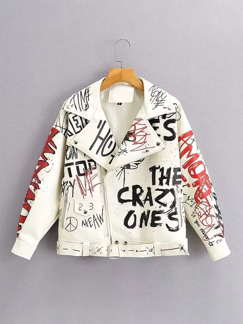 Miniatura: 2025 Women Autumn Winter Faux Soft Leather Jackets Coats Lady White Black PU Riv