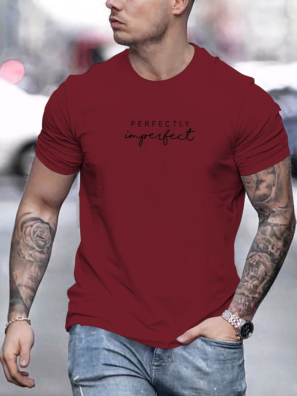 サムネイル： Men's summer 100% cotton fashionable casual loose sports classic PERFECTLY lette