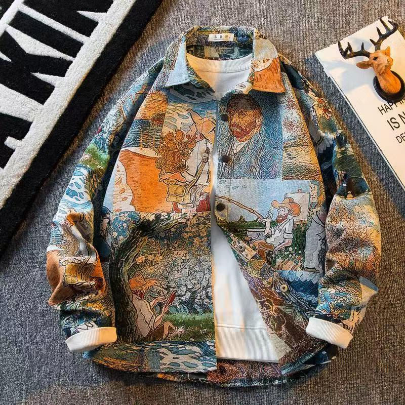 縮圖：Detail close-up of camouflage doodle fabric and pockets