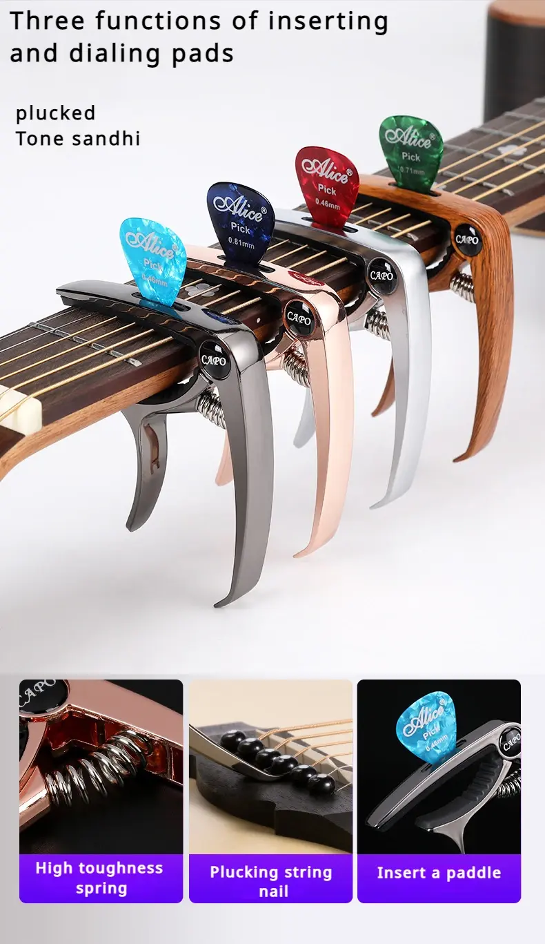 Miniatura: Excellent Metal Guitar Capo Adjustment Clip Guitar Capo for Acoustic Electric Gu