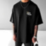 Model wearing black Summer Fitness 2025 T-shirt with graphic detail