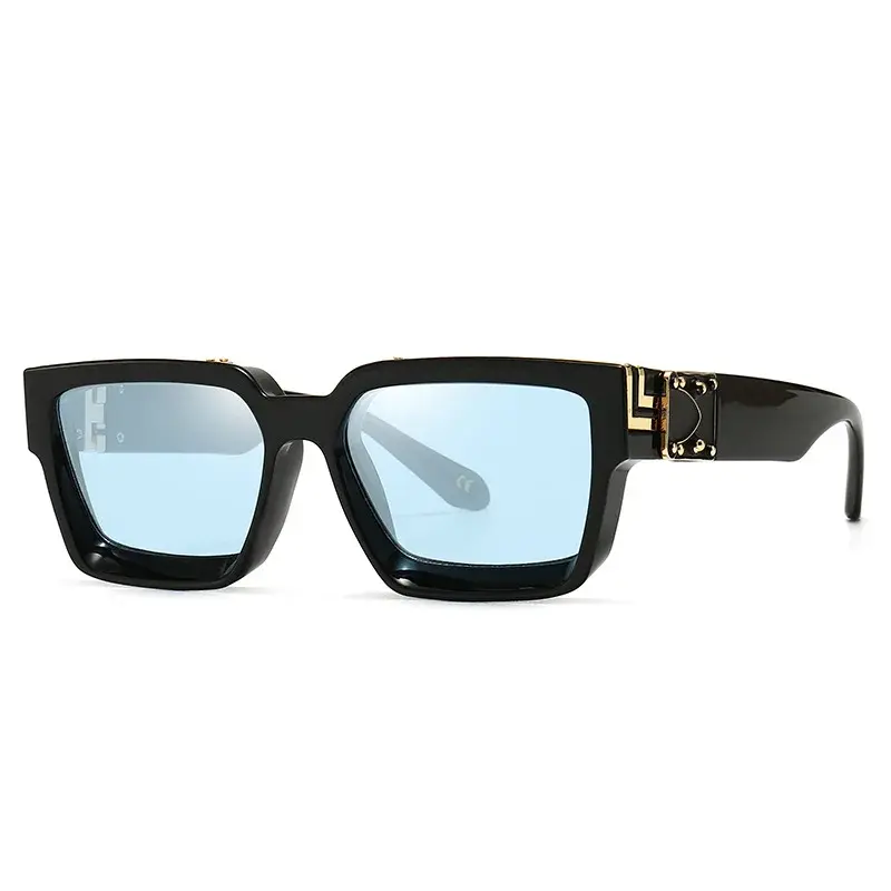 Miniatura: Black Sunglasses With Blue Windows Front View