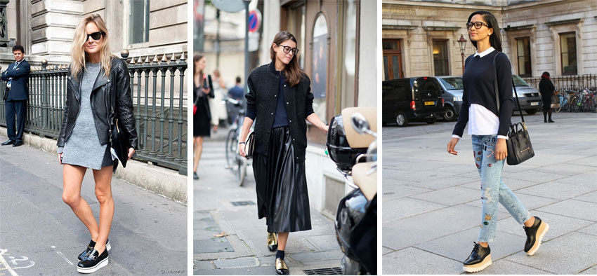 Comment porter la derbie ? Bien vrai que la paire de chaussures derbies nous vient du vestiaire masculin ; Cependant, elle s'est parfaitement intégrée au vestiaire féminin. Raffinée , élégante et tellement confortable ,la derbie fait partie de ce genre de chaussures qui vont à tous les styles. Elle a la particularité de se porter à la fois pour un style élégant et décontracté. Elle se porte sur tout et va à toute les morphologies.Que l'on soit petite, grande, moyenne, grosse ,tout le monde peut porter la derbie. Sur un Pantalon, un short, une jupe , une robe , un Jean, la Derbie se marie très bien à toutes les tenues de notre garde-robe.