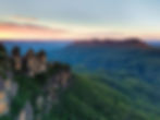 Three Sisters rock formations, Blue Mountains sunset