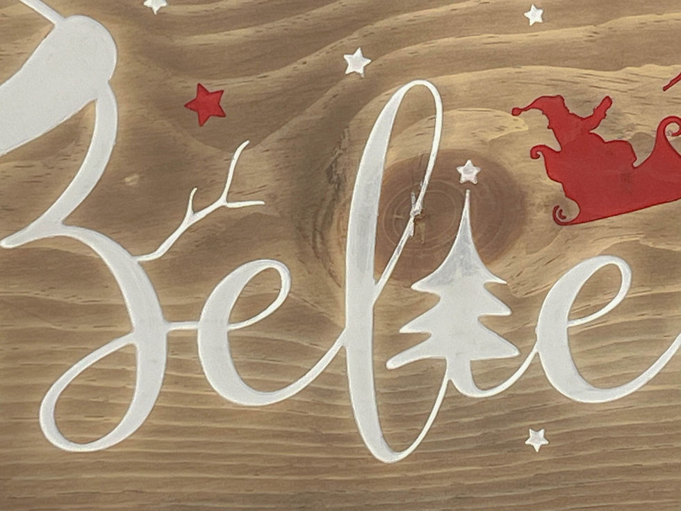 Thumbnail: Believe Christmas Wood Sign