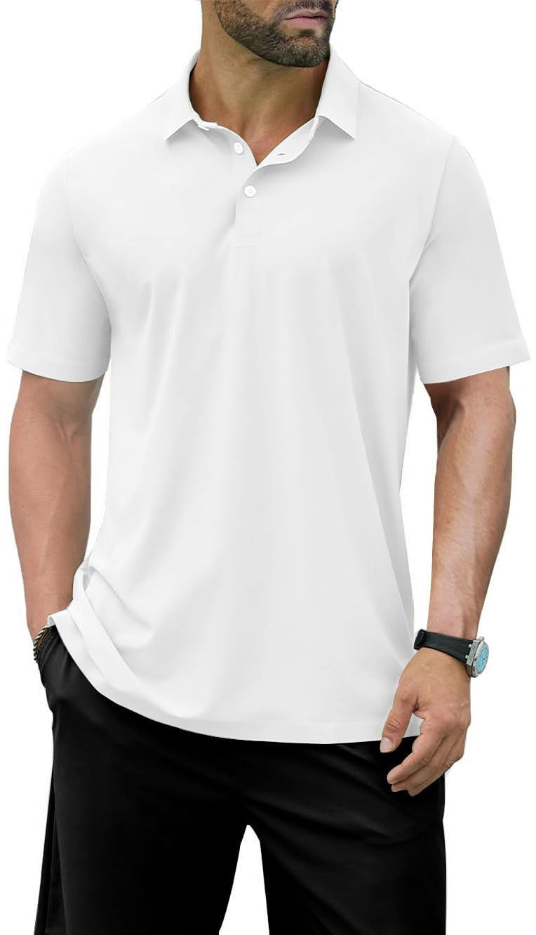 Mens Golf Polo Shirts Short Sleeve Slim Fit Shirts Men Dry Fit Shirts Casual Sty