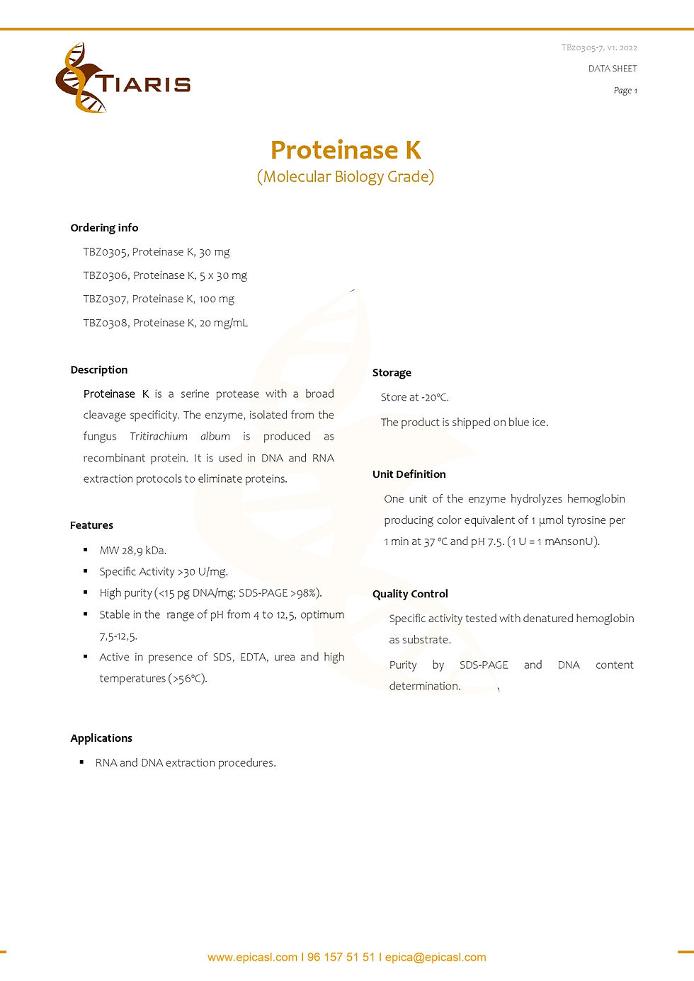Proteinasa K 5 x 1ml