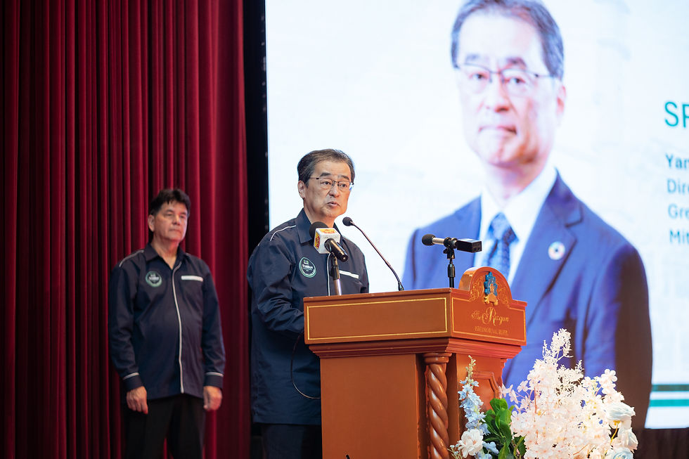 Mr. Hideaki Akase, Director and Managing Executive Officer of Mitsubishi Gas Chemical Company, Inc. (MGC), delivers a speech applauding BMC’s dedication to safety and operational excellence.