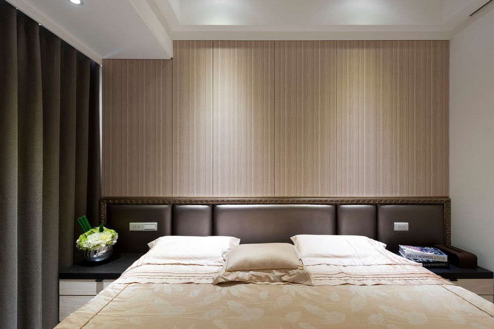 床頭櫃的收納影藏得完美無瑕