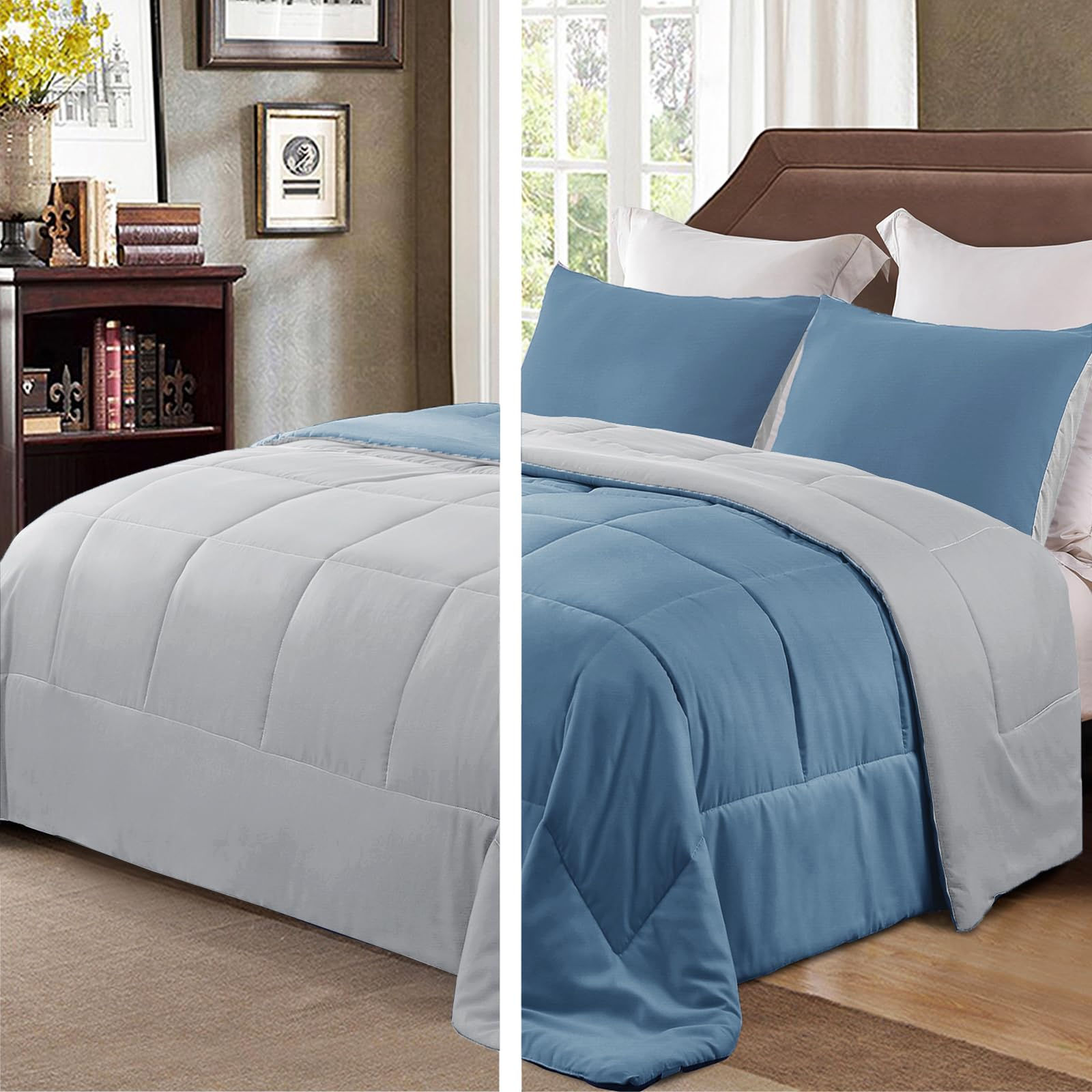 Mezcla King Comforter Duo-Tone Set with Pillow Shams