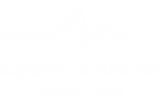 The NorthxSouth Expeditions alternate white logo. A line resembling a heartbeat and mountains runs through a rectangular white box.