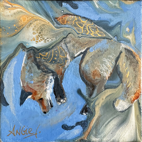 Petit format renard 10x10 toile spontanéité authenticité art provençal boutique