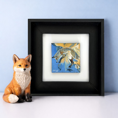 Renard mini format encadré déco accessible art symbolique spontanéité