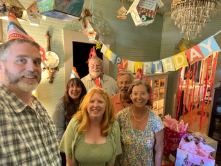This is what happens when a bride has a birthday! Sarah's birthday party was totally cool, and her sister bride, Jolene was there as well! So thankful to have our brides and grooms with us for fun!