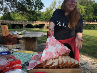 Don't you just love a picnic bride who can say, "home baked bread" without even saying a word?