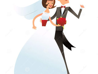 We stumbled on this cool little graphic of a mid-century bride and groom, and it just looked neat!