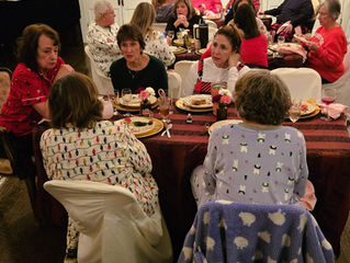 Outstanding Motley Book Club meeting last night. Even though nobody but Lisa is smiling here, it was a laughter filled, pj-clad, yummy food, dice game gift exchange kind of evening! Potato Poppers!