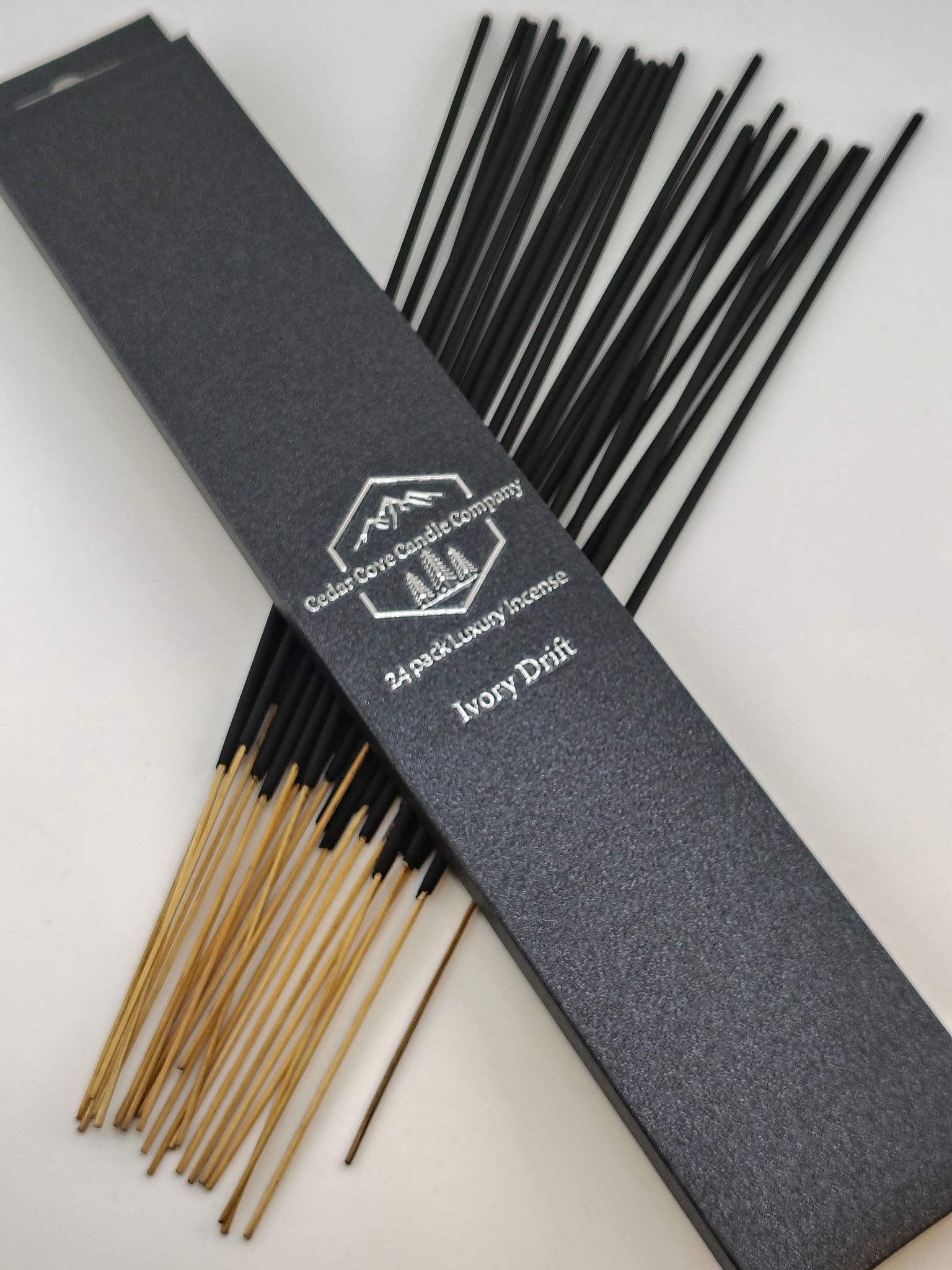 Cashmere Musk Incense Sticks – Hand Dipped Charcoal – Ivory Drift