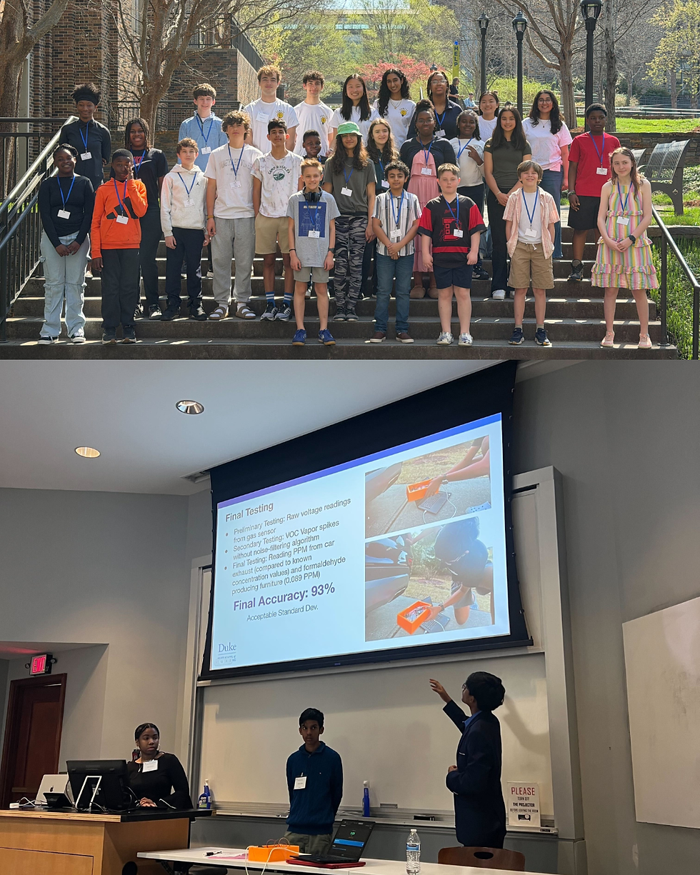 (Above) Middle School participants of Ignite's Learner Program. (Below) High School students, part of Ignite's Makers Program, present on their designs.