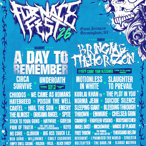 Furnace Fest 2026 Announces Massive 2026 Lineup Featuring Bring Me The Horizon, A Day To Remember, and More