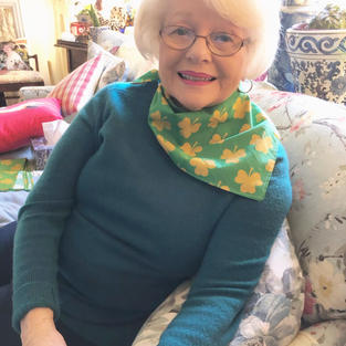 I Love My New Silk Santin Shamrock Scarf