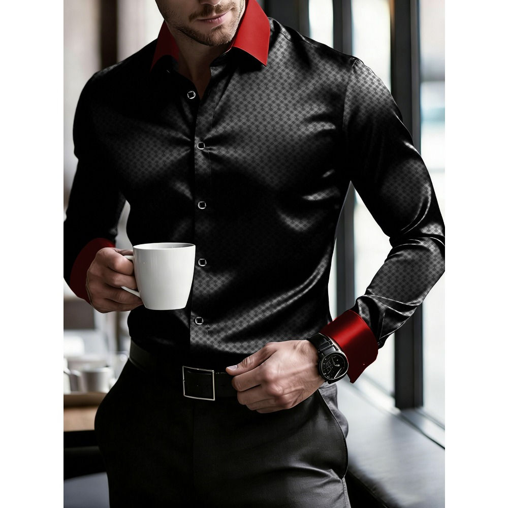 Camisa masculina Fashion Smart Casual Business Luxury
