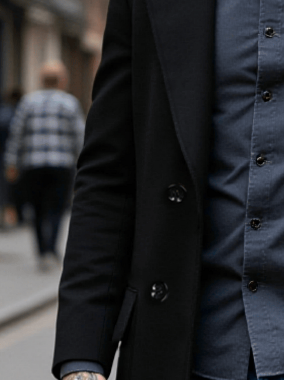 Miniatura: Casaco Masculino Novo Estilo Sobretudo Jaqueta de Lã Dupla Face