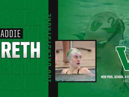 Congrats to Maddie on new 100 breast pool, school, & Conference Records