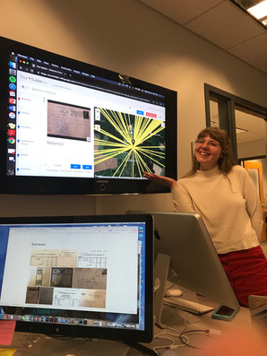 Rebecca showcasing her work