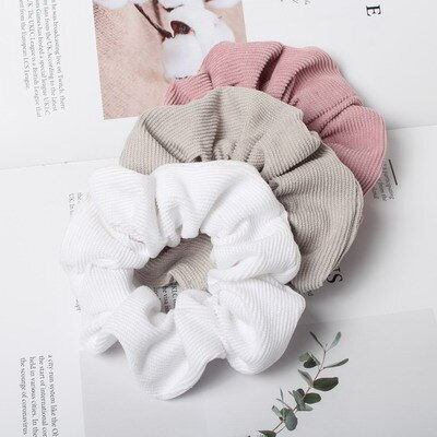Thumbnail: Cord Scrunchie Autumn Winter Corduroy Solid Fabric Scrunchies