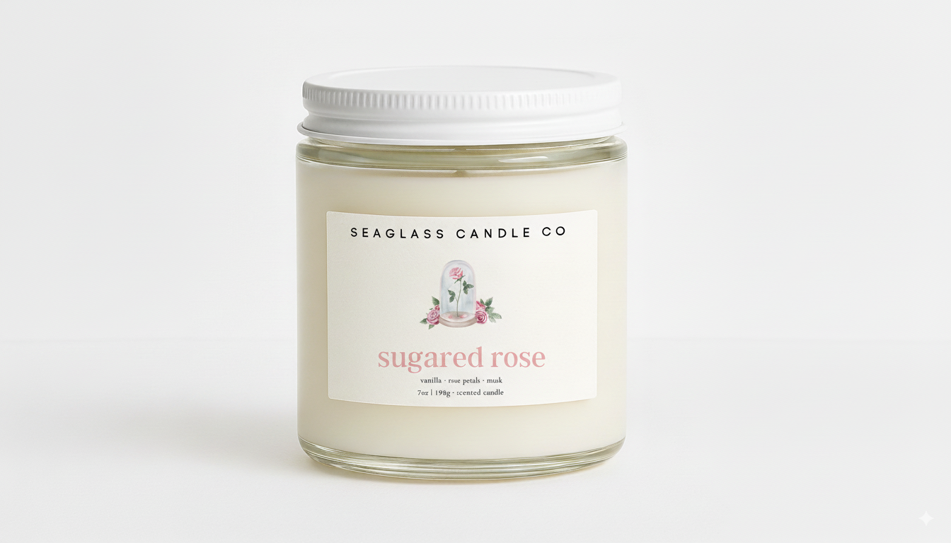 Sugared Rose Candle - 7oz
