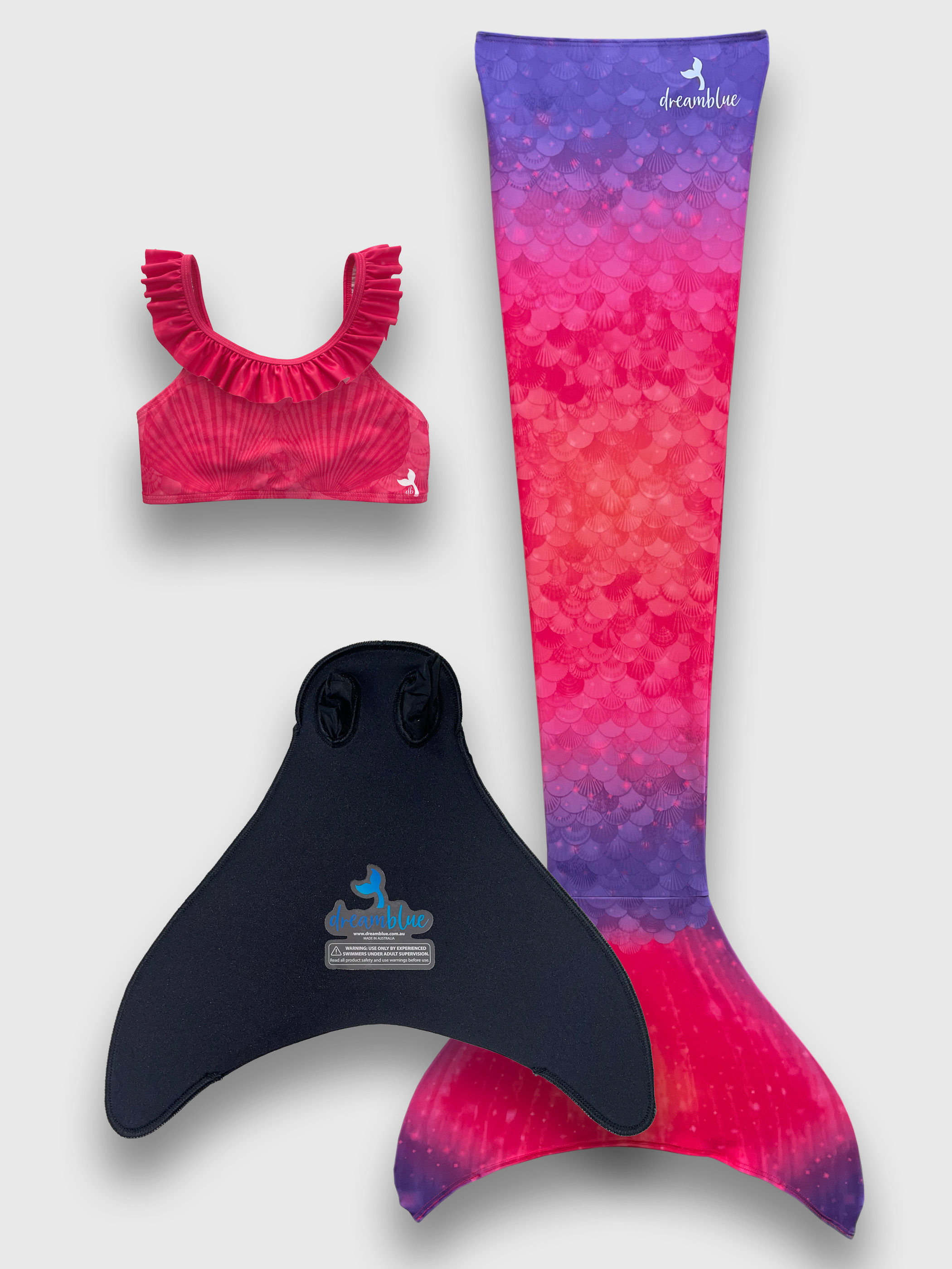 Kalira Mermaid Tail, Monofin & Frill Top
