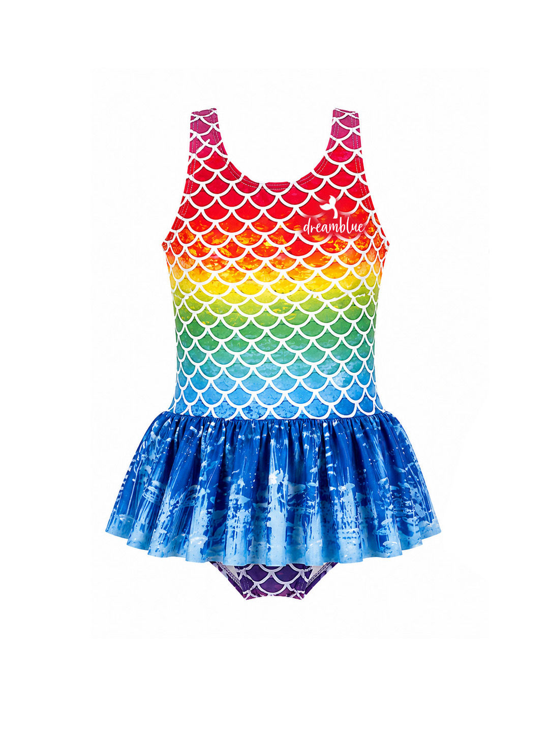 Kids Skirt One-Piece Swimsuit - Darya Rainbow