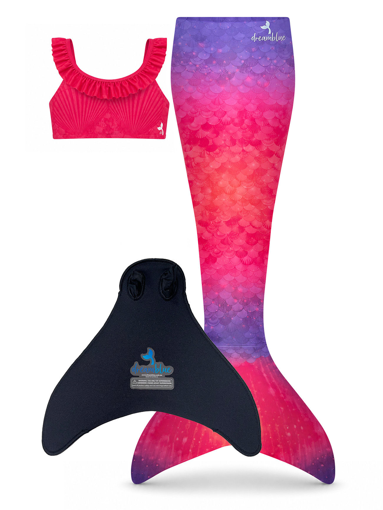 Kalira Mermaid Tail, Monofin & Frill Top