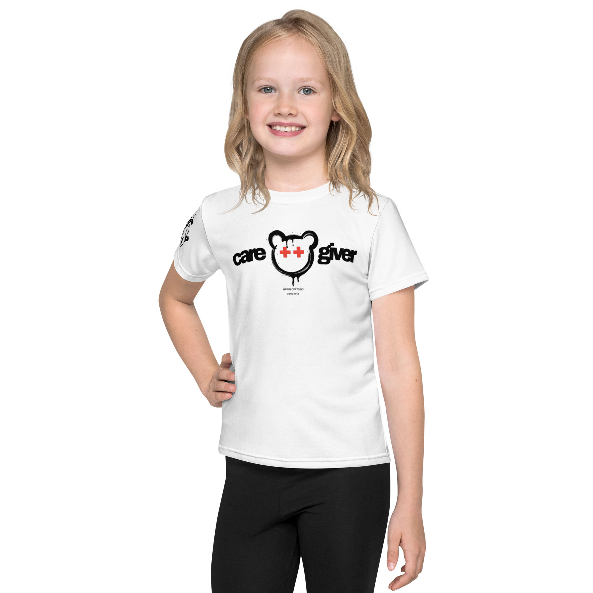 Kids Care Giver Bear crew neck t-shirt