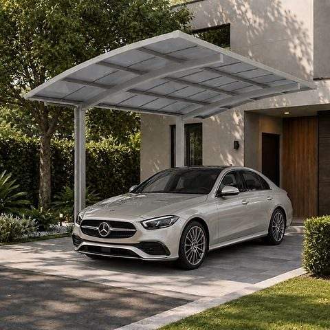 Carport mit Bogendach