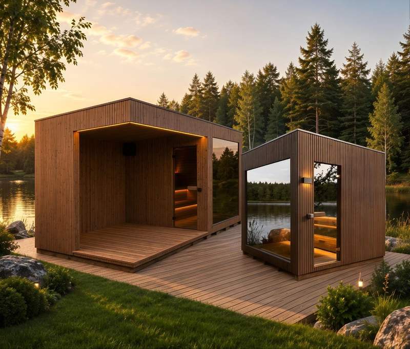 Premium-Gartensauna aus Thermoholz