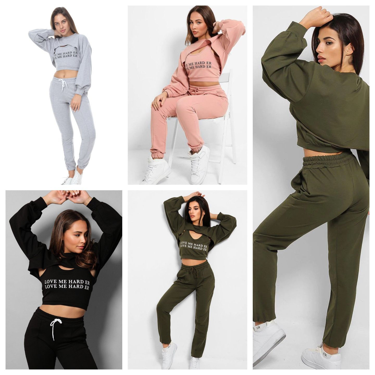 Sweatshirt Tank Top & Jogger 3 Piece