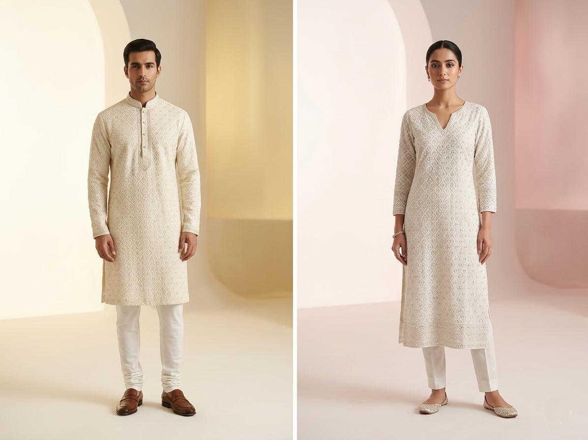 The Ethereal Bond" Viscose Georgette Festive Duo