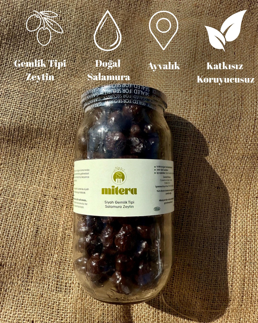 Mitera Siyah Zeytin – Gemlik Tipi 650 g