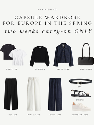 What to Pack for Spring in Europe - two week carry-on only capsule wardrobe