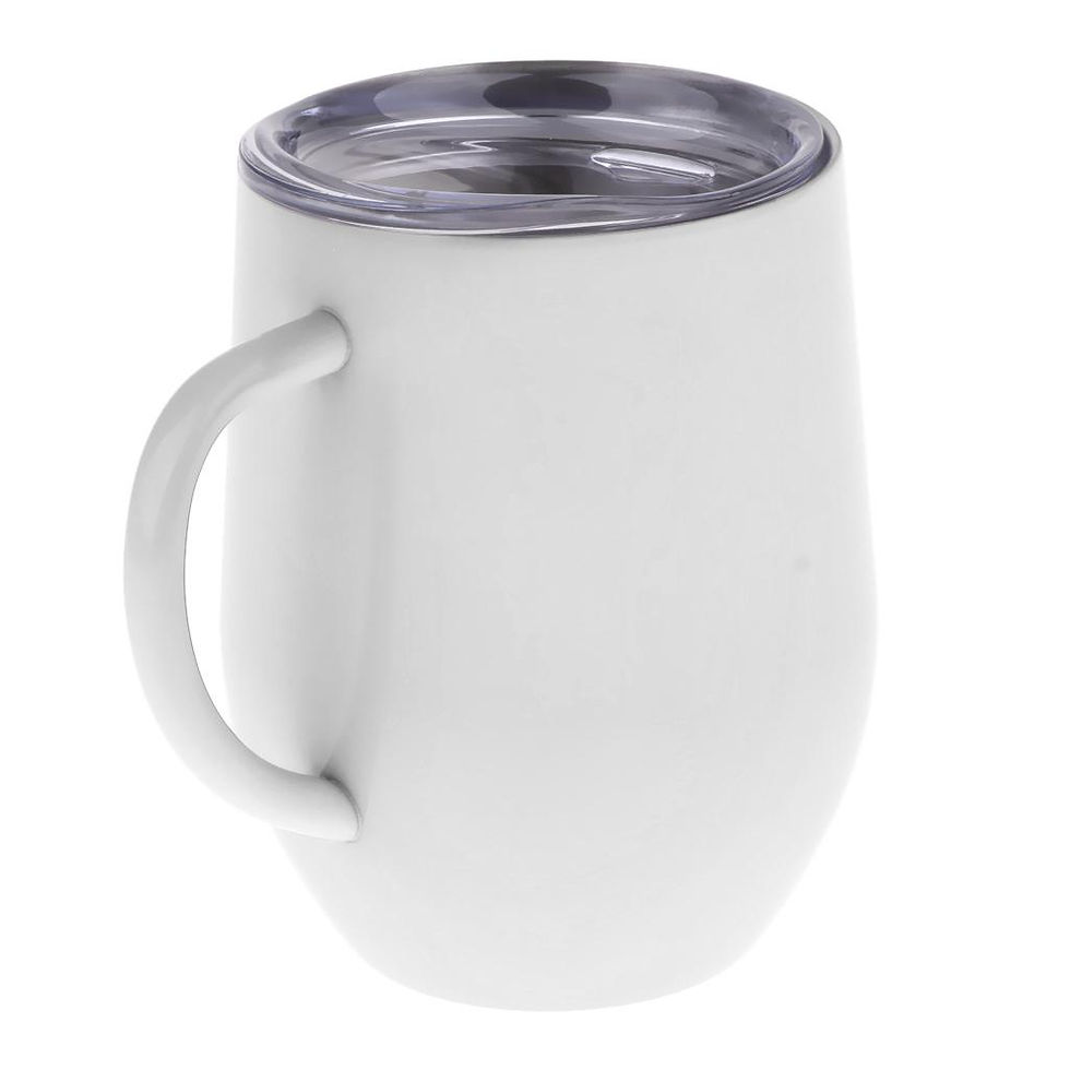 Miniatura: Taza para vino de acero con asa Blanca 12 onz