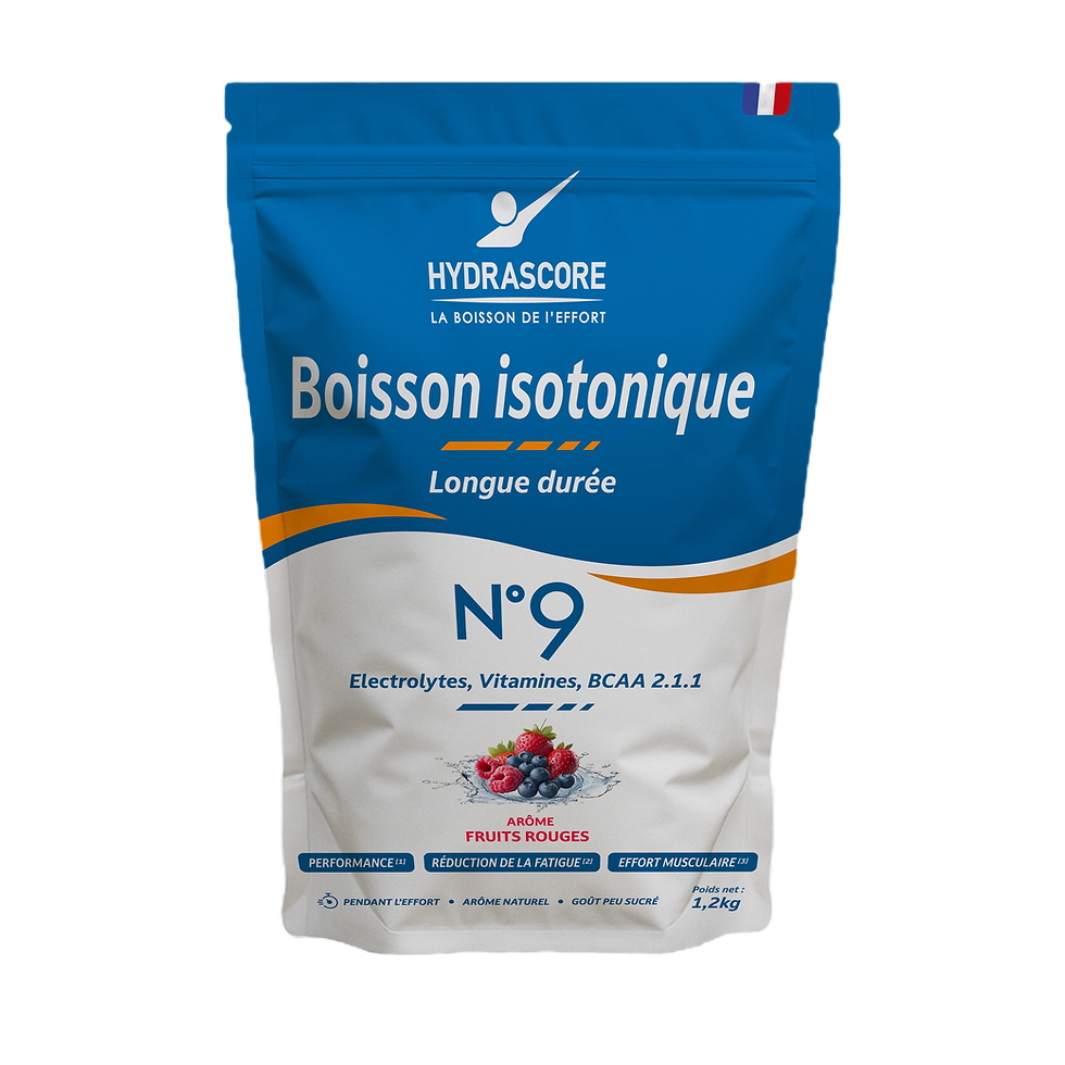 hydrascore N°9 boisson isotonique énergétique pour efforts de longue durée glucides, electrolytes, vitamines, protéines