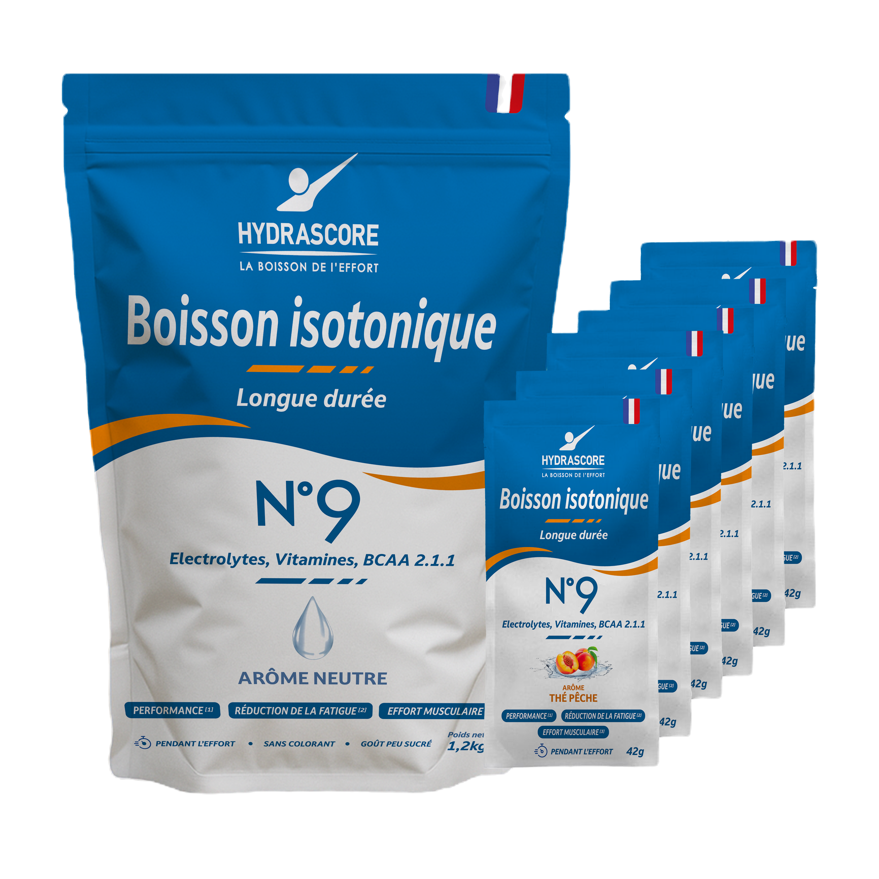 Dosettes et doypack hydrascore N°9 longue durée thé pêche et neutre 
