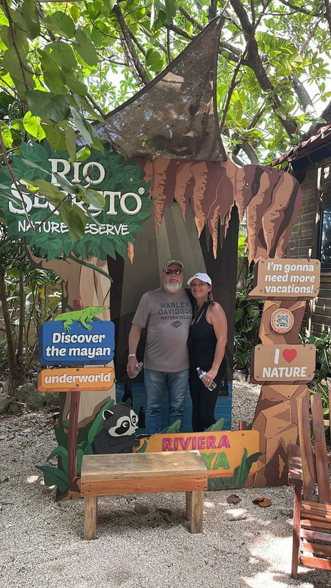 Our first excursion is at Rio Secreto.  This excursion is a swim through with stalagmites and stalagmites.