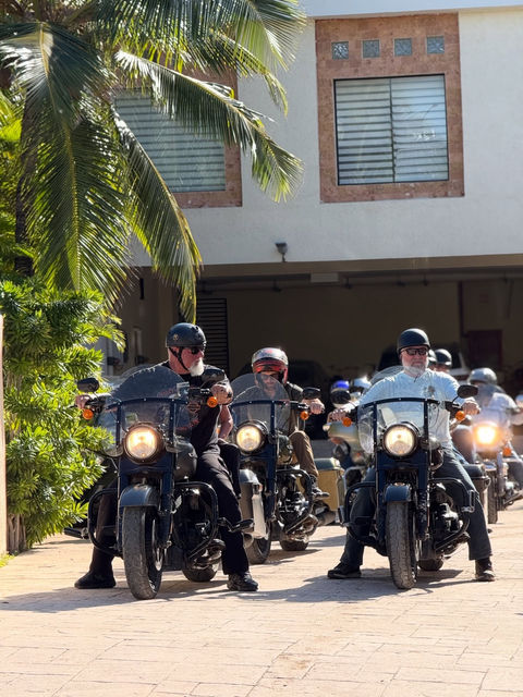 Riding Harley-Davidsons from Coco Beach Resort in Mexico