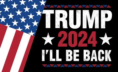 TRUMP 2024 I'LL BE BACK  3 X 5 Flag