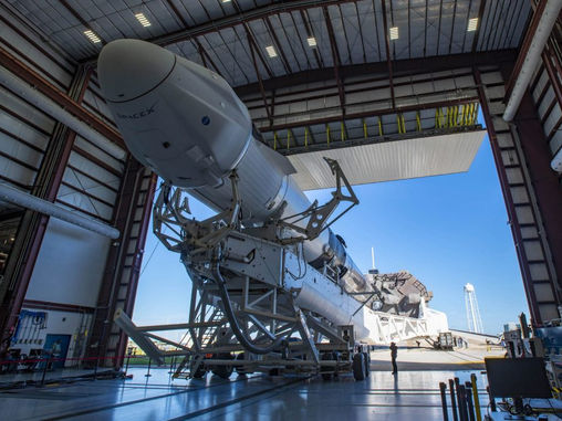 SpaceX Falcon 9 and Cargo Dragon Prepare for Rollout